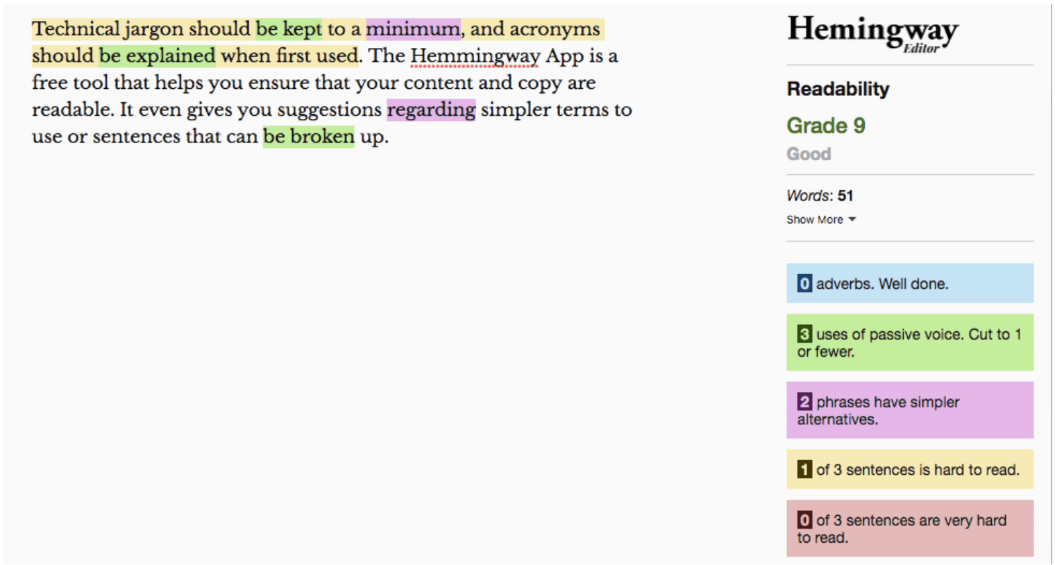 The hemmingway app is a free tool that helps you make content and copy more readable. - kanaan & co.